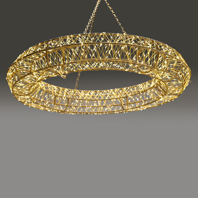 ^3D COPPER WIRE METAL MOTIF RING12480 LED COPPER WIRE WW IP44 ADAPTOR(3V DC) CHAIN 70cm & HOOKS 5m LEAD CABLE^ X05128801535