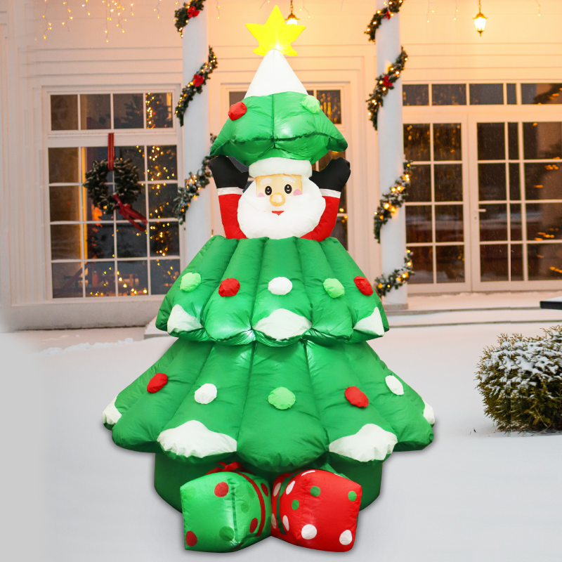INFLATABLE UP&DOWN XMAS TREE 20 LED LIGHTS ADAPT 12V CW STEADY IP44 120*100*180cm 2m LEAD CABLE X07202498