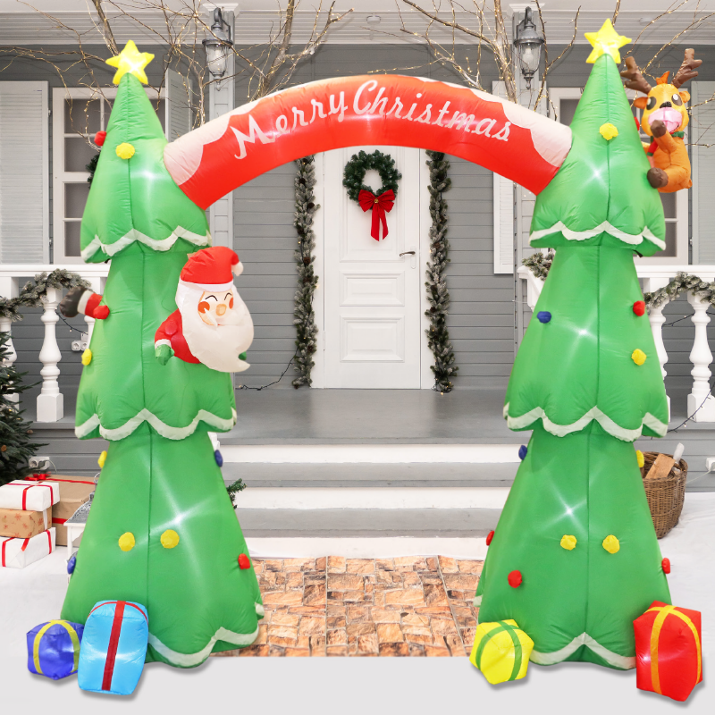 INFLATABLE 2 XMAS TREES ARCH 40 LED LIGHTS ADAPT 12V CW STEADY IP44  CW STEADY IP44 225*92*180cm 2m LEAD CABLE X074024101