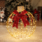 GLITTER 3D GOLD BALL WITH BOW 128 LED WW FLASH GOLD COPPER WIRE ADAPTOR 4,3VDC DIAM 60cm GROUND STICKS*4 IP44 m TRANS LEAD CABLE X0712814102
