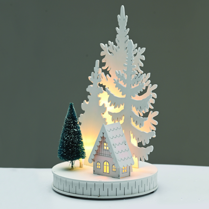 ^WOODEN HOUSE 5 LED STRING LIGHTS WW STEADY BATT (2ΧΑA) 14,8*14,8*25cm IP20^ X0551130