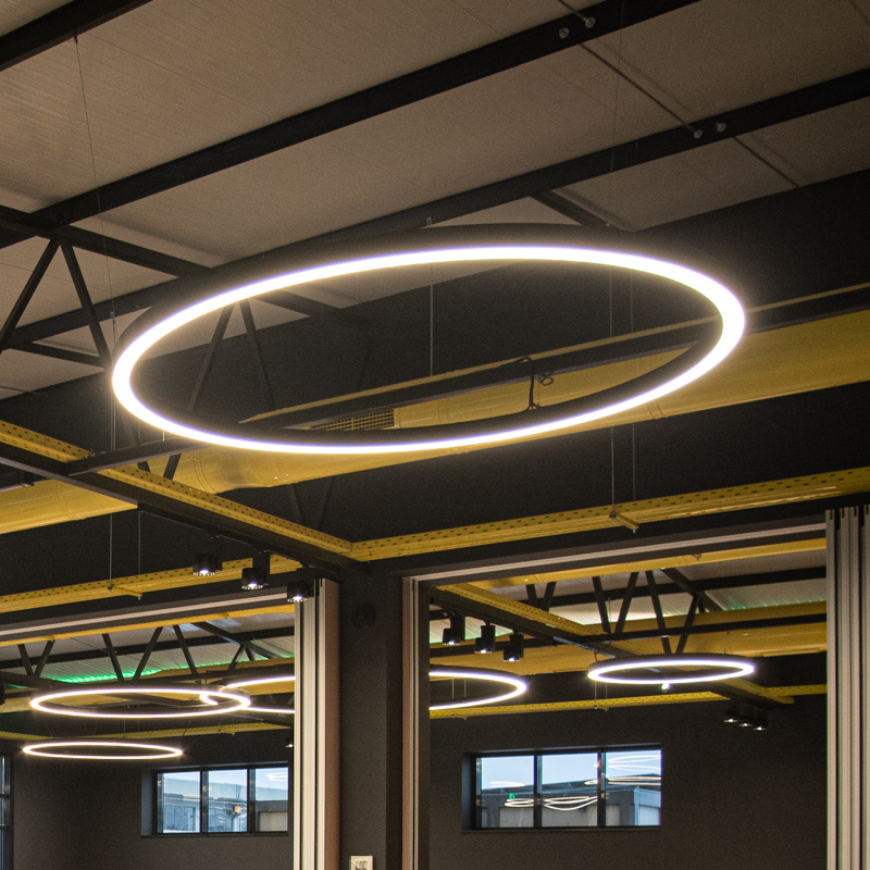 HOLY CIRCULAR ALUMINUM PROFILE D:1.2M WITH SILICONE OPAL DIFFUSER, WITHOUT ACCESSORIES P323512CU