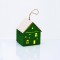 ^FELT HOUSE WOODEN ROOF GREEN 1 MINI LED WW BATT 3*AG10 (INCLUDED) 8*8*9,6cm^ X09119258
