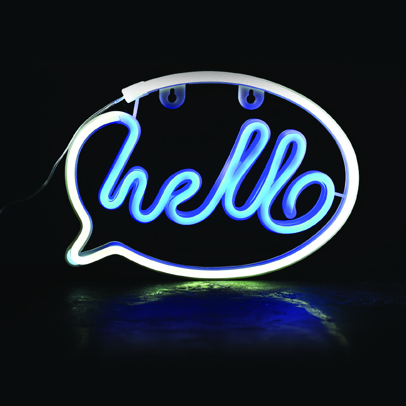 HELLO, 220 NEON LED BATERRY(3xΑΑ)/USB, WHITE/BLUE, IP20, 25.5*2*18.5 F0422026330 HELLO, 220 NEON LED BATERRY(3xΑΑ)/USB, WHITE/BLUE, IP20, 25.5*2*18.5 F0422026330