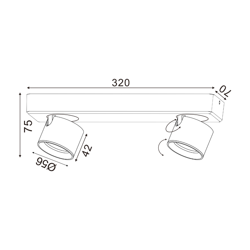^WALL MOUNTED LIGHTING LED 10W COB 80° 3000K 800LM BLACK ALUMINUM 32X7XH7,5CM PLUTO RA33LEDS32BK