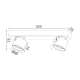 ^WALL MOUNTED LIGHTING LED 10W COB 80° 3000K 800LM GREY ALUMINUM 32X7XH7,5CM PLUTO RA33LEDS32GY