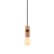 ^ PHASING OUT PENDANT LUMINAIRE 1XE27 WOOD+ LEATHER D6XH120CM MEMPHIS OD7831P6