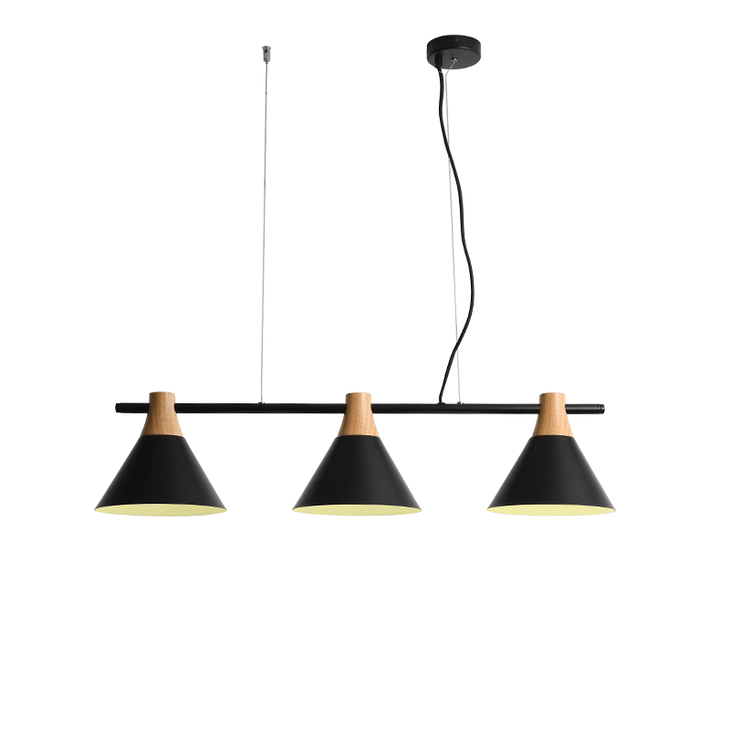 ^ PHASING OUT PENDANT LIGHTING 3ΧE27 BLACK METAL 23Χ85ΧΗ120CM STOCKHOLM EF18P385BK