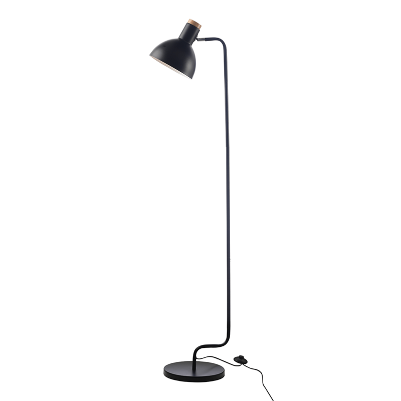 ^ PHASING OUT FLOOR LIGHTING 1ΧE27 BLACK METAL+WOOD 30Χ28ΧΗ157CM BLASE EF36F1157WB