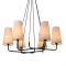 ^ PHASING OUT PENDANT LIGHTING 6ΧΕ14 BLACK METAL+ BIEGE SHADE 74Χ74ΧΗ110CM TUSCAN HL35426P73BG