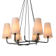 ^ PHASING OUT PENDANT LIGHTING 6ΧΕ14 BLACK METAL+ BIEGE SHADE 74Χ74ΧΗ110CM TUSCAN HL35426P73BG
