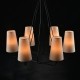 ^ PHASING OUT PENDANT LIGHTING 6ΧΕ14 BLACK METAL+ BIEGE SHADE 74Χ74ΧΗ110CM TUSCAN HL35426P73BG