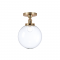 ^ PHASING OUT CEILING L/F 1ΧΕ27 BRASS METAL+GLASS Φ25ΧΗ38CM TARO OD90151CBR