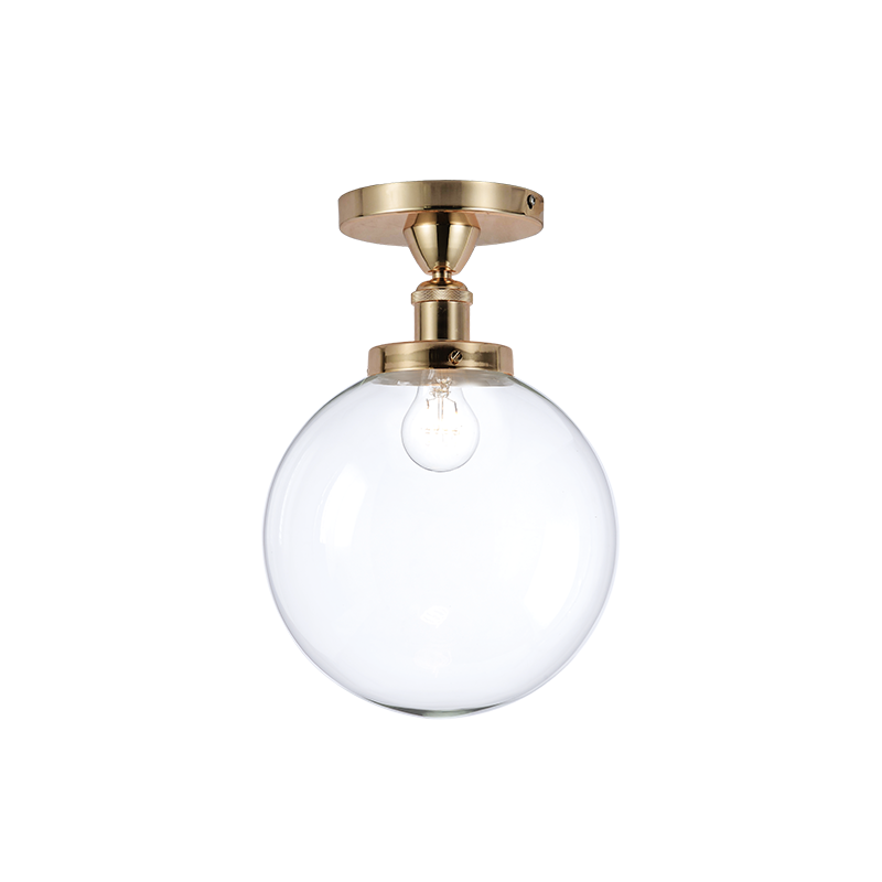 ^ PHASING OUT CEILING L/F 1ΧΕ27 BRASS METAL+GLASS Φ25ΧΗ38CM TARO OD90151CBR