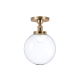 ^ PHASING OUT CEILING L/F 1ΧΕ27 BRASS METAL+GLASS Φ25ΧΗ38CM TARO OD90151CBR