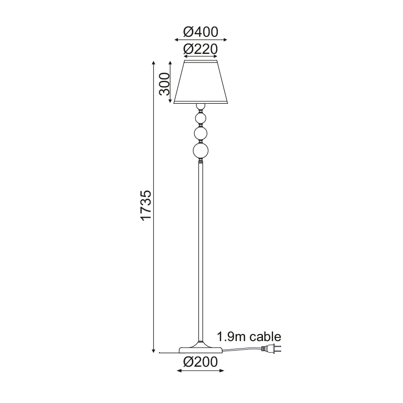 PHASING OUT FLOOR LAMP 1ΧΕ27 ECRU WHITE SHADE EVITA AD90041F