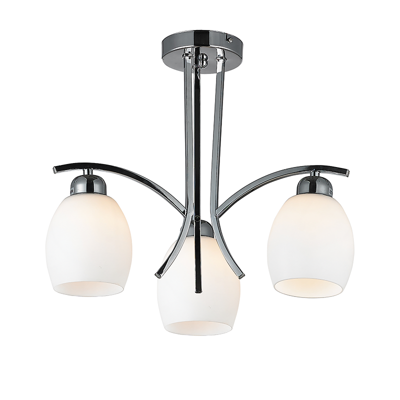 PHASING OUT CEILING CHROME GLASS Φ44CM 3XE27 AMSTEL DLA814A3