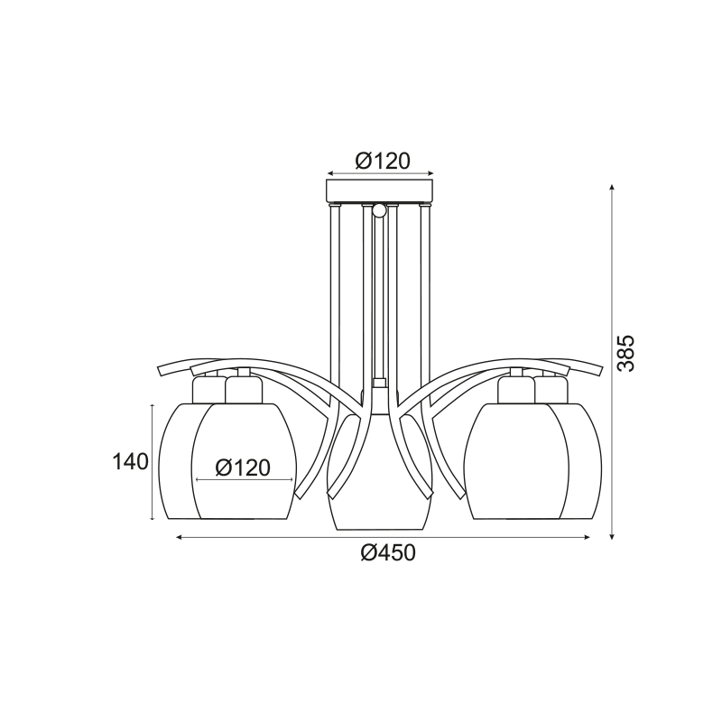 PHASING OUT CEILING D52CM 5XE27 AMSTEL DLA814A5