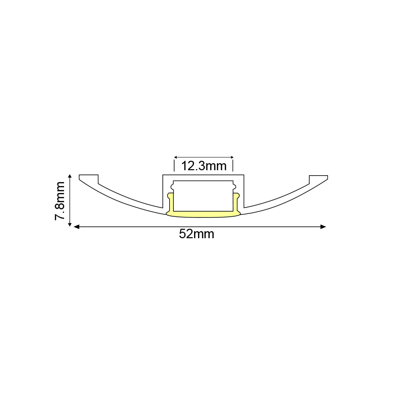 2WING ALUMINUM PROFILE WITH OPAL PC DIFFUSER 2m/pc P21NU