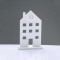 ^WOODEN DECORATIVE MOTIF WHITE HOUSE WITH BASE 14*5*23cm^ X062372