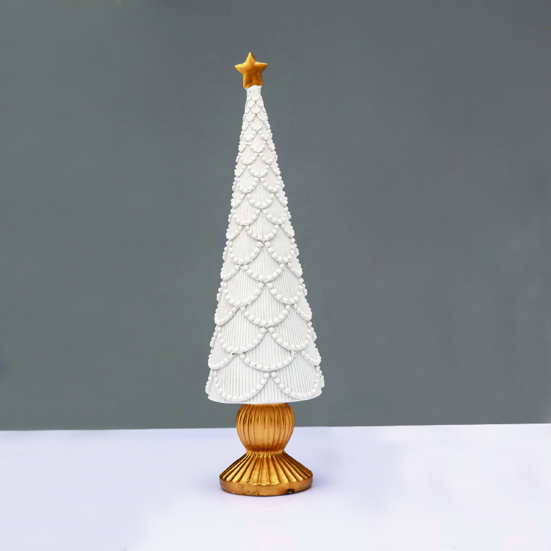 DECORATIVE RESIN XMAS TREE WHITE  29cm X1529210