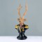 DECORATIVE DEER RESIN SOLDIER  BROWN 24cm X1524511