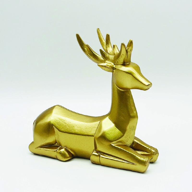 DECORATIVE RESIN REINDEER GOLD 15cm X156613