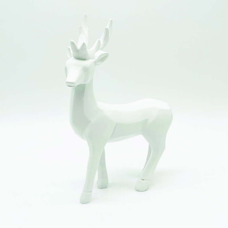 DECORATIVE RESIN REINDEER WHITE 25cm X156415