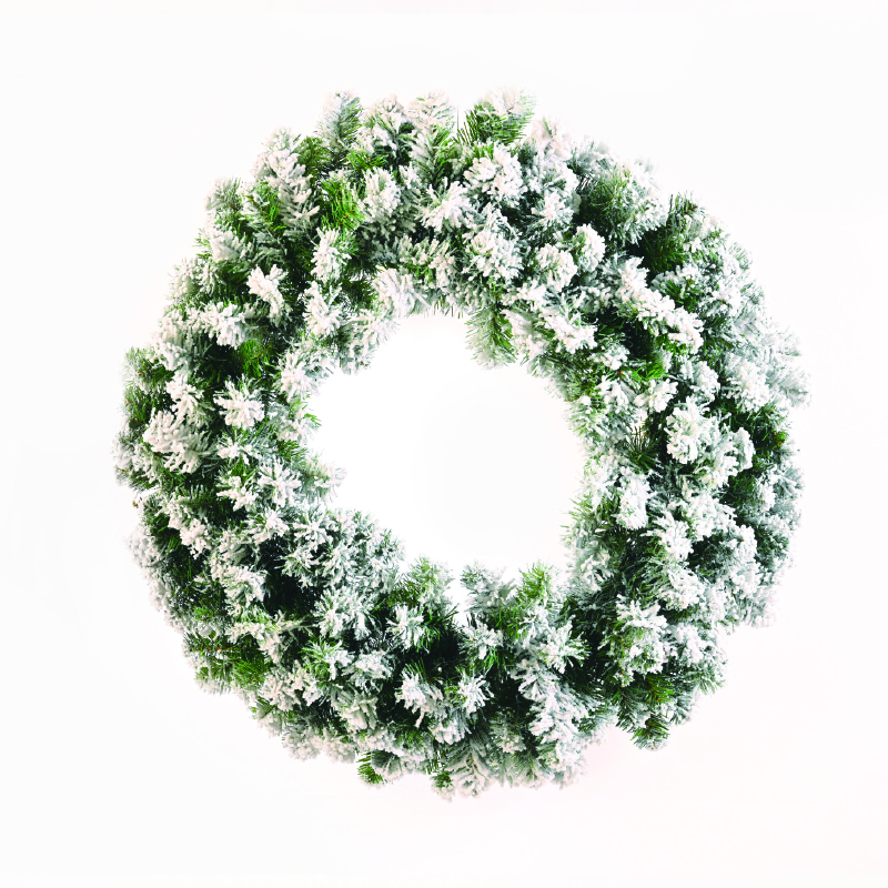 CHRISTMAS WREATH SNOWY PVC 76CM DIAM. X167611