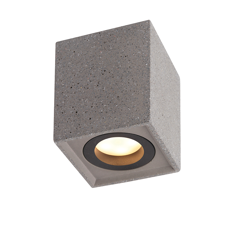 ^CEILING LIGHTING 1XGU10 BLACK CEMENT 8,5X8,5XH10CM MONTE MK131S10B