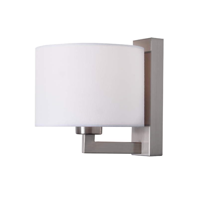 WALL L/F 1ΧΕ27 METAL NICKEL+WHITE HAT Φ18XΗ20CM CIRCE OD5612WN