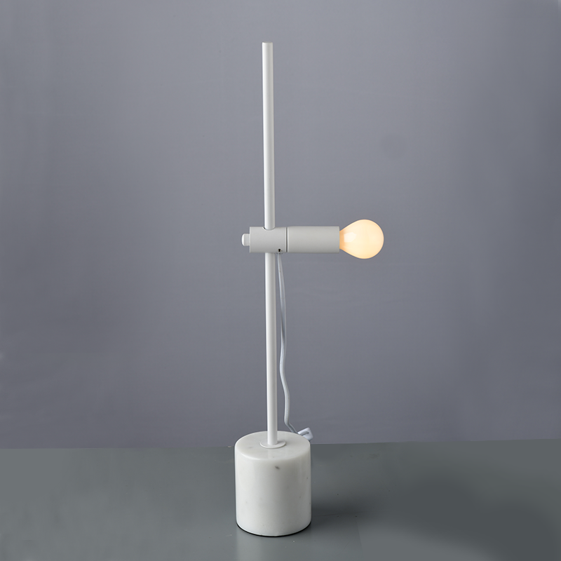 ^ PHASING OUT TABLE LUMINAIRE 1XE14 WHITE MARBLE + METAL D9XH58CM HERA OD581T58W