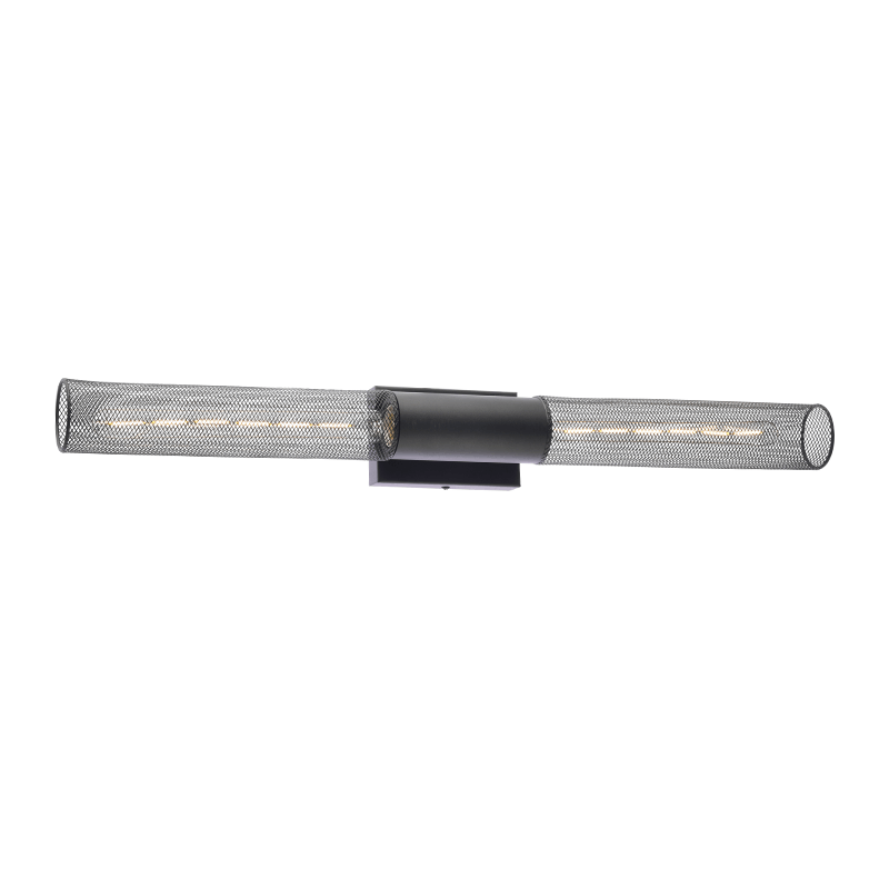 ^ PHASING OUT WALL MOUNTED LUMINAIRE 2XE27 BLACK METAL 10Χ10X72CM ALCATRAZ OD602W72BK