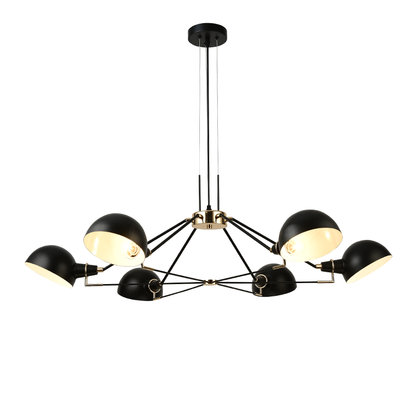 ^ PHASING OUT PENDANT LUMINAIRE 6XE14 BLACK METALLIC D100ΧH100CM CLOTHO EG4346P100B