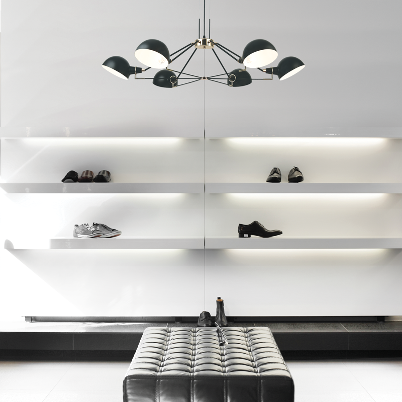 ^ PHASING OUT PENDANT LUMINAIRE 6XE14 BLACK METALLIC D100ΧH100CM CLOTHO EG4346P100B