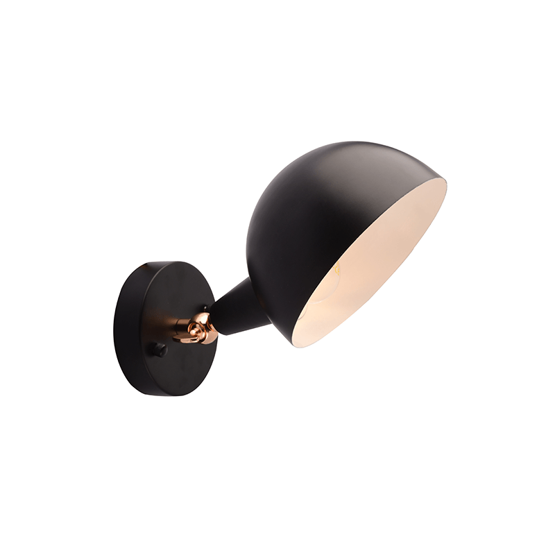 ^ PHASING OUT WALL MOUNTED LUMINAIRE 1XE14 BLACK METALLIC 26Χ15Χ12CM CLOTHO EG4341W26B