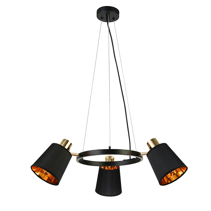 ^ PHASING OUT PENDANT LUMINAIRE 3XE14 BLACK METAL+ SHADE D63XH100CM NORMA EG213P63BK