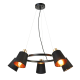 ^ PHASING OUT PENDANT LUMINAIRE 5XE14 BLACK METAL+ SHADE D73XH100CM NORMA EG215P73BK