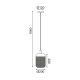 ^ PHASING OUT PENDANT LIGHTING 1ΧΕ27 WOOD+ BLACK METAL D20XH154CM PAROT TF501P20BK
