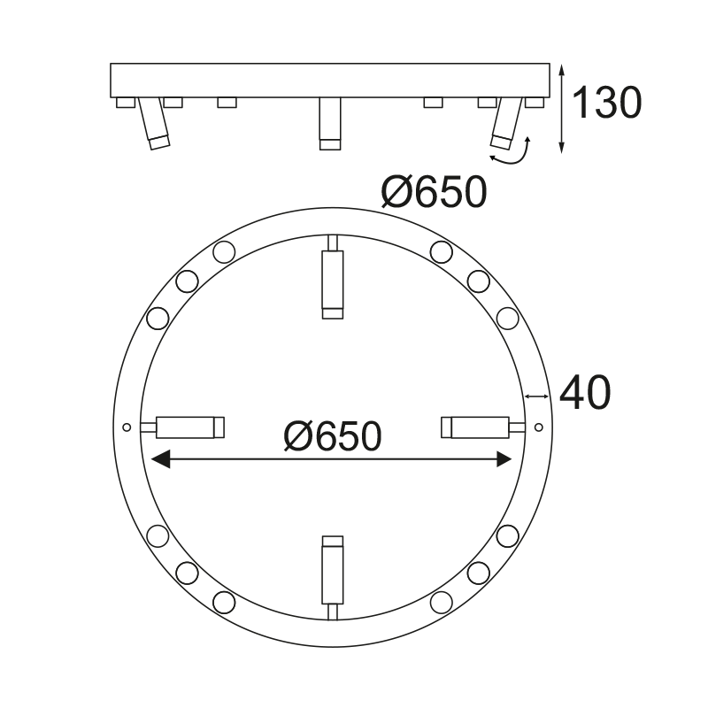 ^ PHASING OUT CEILING LIGHTING LED 48W COB BLACK ALUMINUM 3000K 4320LM D65ΧΗ6,5CM MAGNETO JNBC48LED65BK
