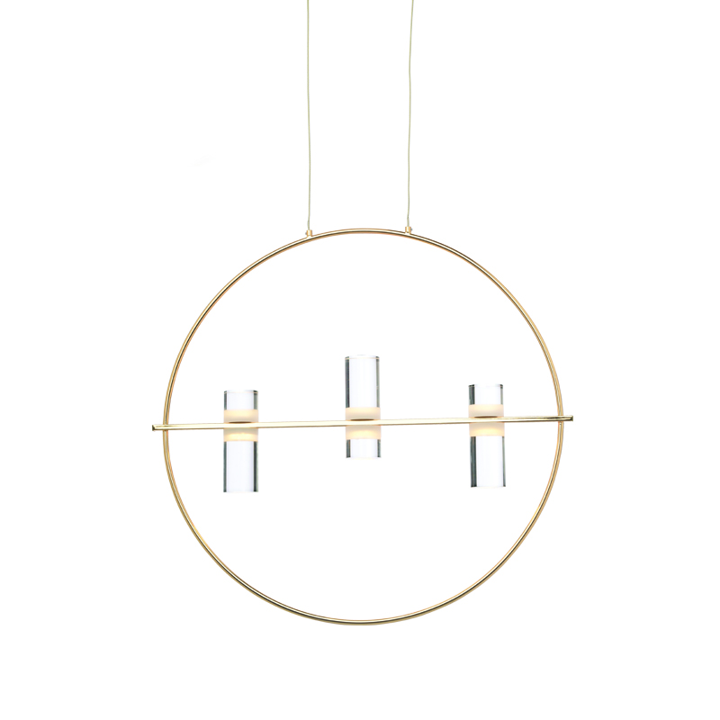 ^ PHASING OUT PENDANT LIGHTING LED2835 12W GOLD ALUMINUM 3000K 1080LM D53XH173CM IONIAN JNEP12LED53GD