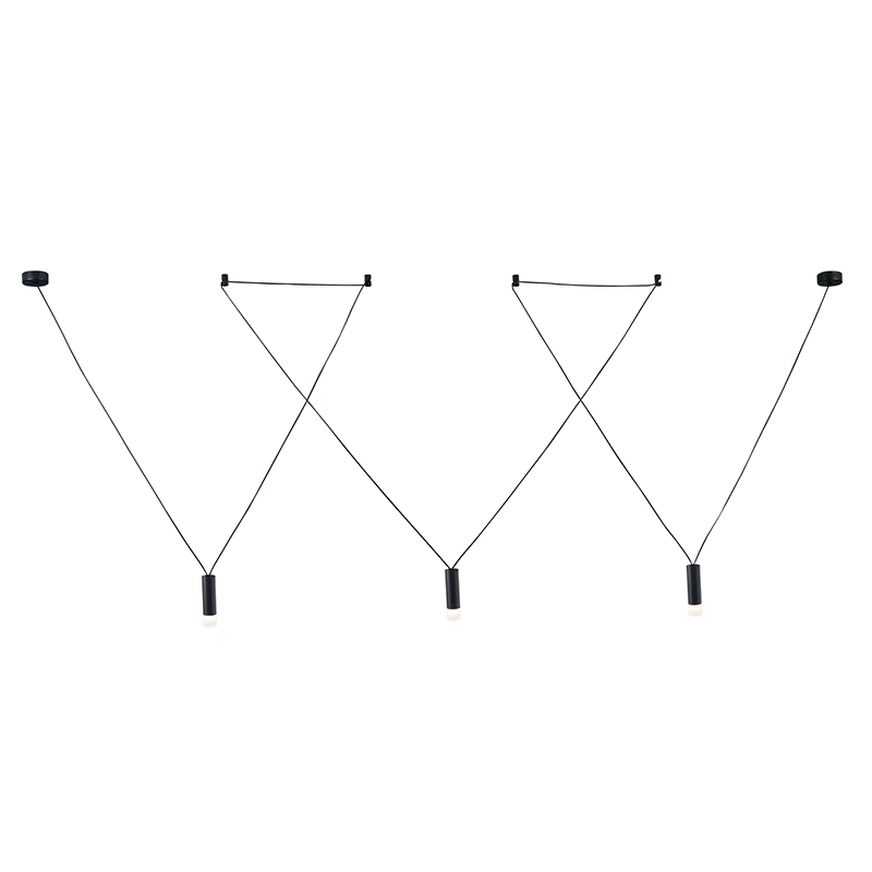 ^ PHASING OUT PENDANT LIGHTING 3ΧG9 BLACK ALUMINUM3x D3,6XH13CM CABLE 6,6M 4HOOKS TERES YL22P3BK