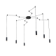 ^ PHASING OUT PENDANT/CEILING LIGHTING 6ΧG9 BLACK ALUMINUM 6x D3,6XH13CM CABLE 1,9M 14HOOKS TERES YL22C6BK