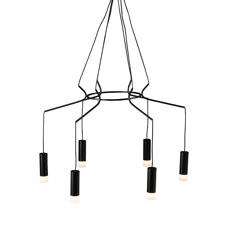 ^ PHASING OUT PENDANT LIGHTING 6ΧG9 BLACK ALUMINUM 6x D3,6XH13CM CABLE 1,3M TERES YL23P6BK