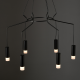 ^ PHASING OUT PENDANT LIGHTING 6ΧG9 BLACK ALUMINUM 6x D3,6XH13CM CABLE 1,3M TERES YL23P6BK