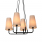^ PHASING OUT PENDANT LIGHTING 4ΧΕ14 BLACK METAL+ BIEGE SHADE 57Χ57ΧΗ110CM TUSCAN HL35424P59BG