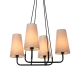 ^ PHASING OUT PENDANT LIGHTING 4ΧΕ14 BLACK METAL+ BIEGE SHADE 57Χ57ΧΗ110CM TUSCAN HL35424P59BG