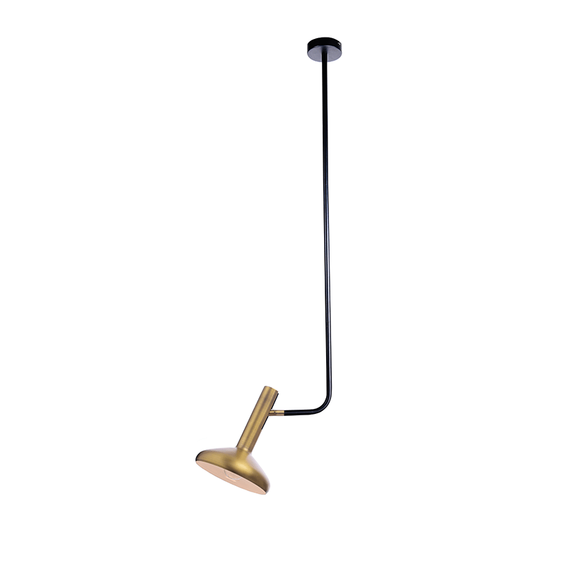 ^ PHASING OUT PENDANT LIGHTING 1ΧE27 BRASS+BLACK 33Χ20XΗ120CM SHERLOCK AR4181P120BB