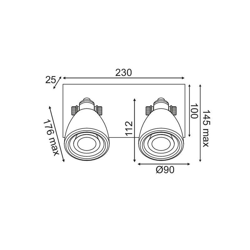 ^ PHASING OUT WALL MOUNTED LIGHTING 2ΧGU10 WHITE TERRAZZO 23X15X18CM DINO AR1822W23WT