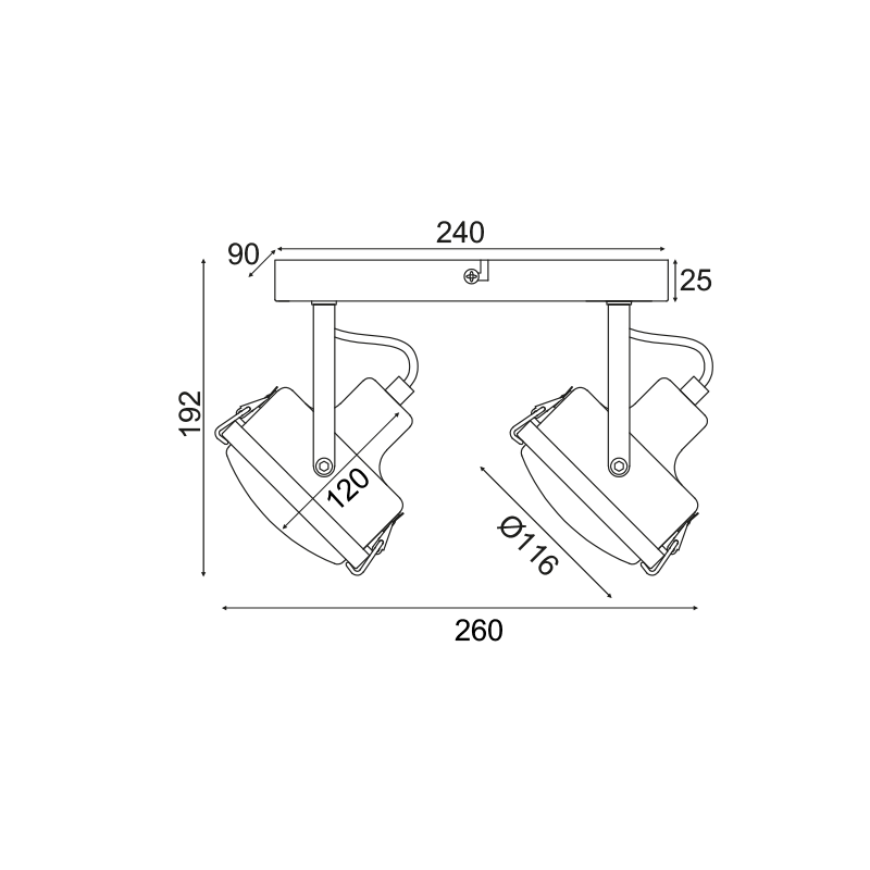 ^ PHASING OUT WALL MOUNTED LIGHTING 2ΧGU10 GREY METALLIC 31X12X19CM MORFEAS AR1722W31G